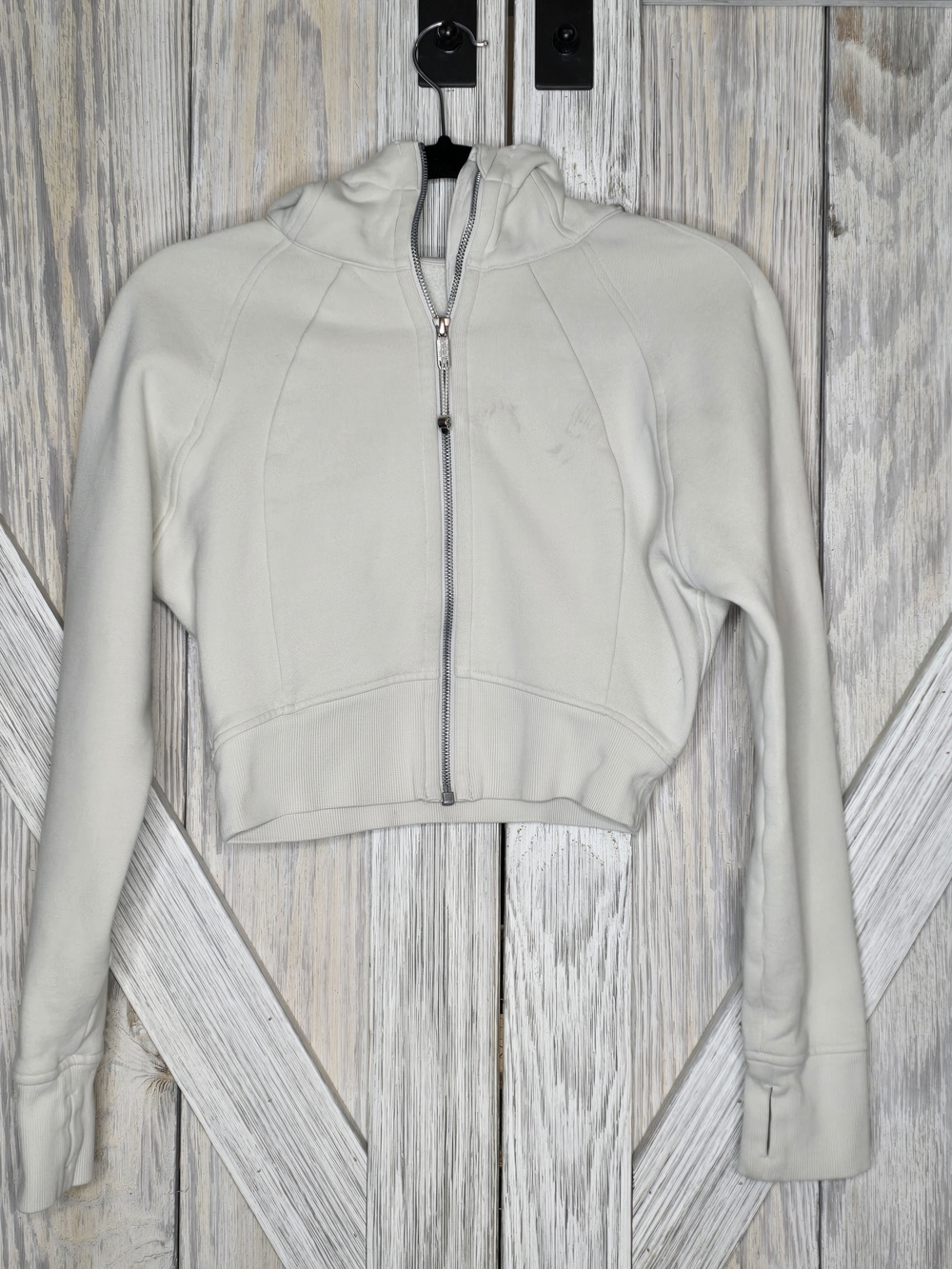 Lululemon Cropped Full-Zip Hoodie Bone Cream XS
